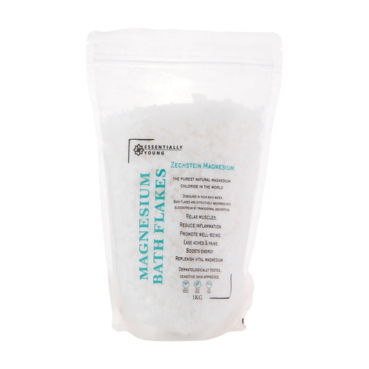 Magnesium Chloride Bath Flakes 1kg Celtic Salt Pouch ZECHSTEIN